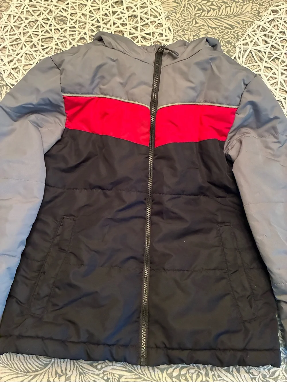 Kids Red Fleece lined winter Jacket - Cozy Hooded Coat